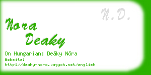 nora deaky business card