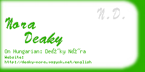 nora deaky business card